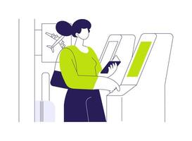Self-check-in abstract concept illustration. vector