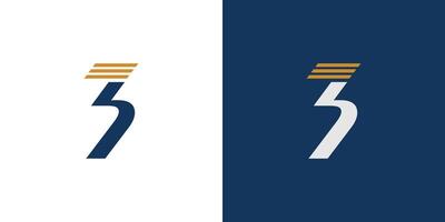 Modern and elegant number 3 logo design vector