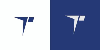 Unique and modern T initials logo design vector