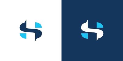 S logo design is bold and unique with bue accents vector