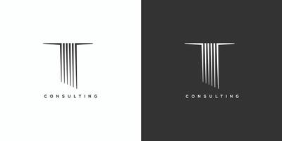 The T consulting logo design is modern and professional vector