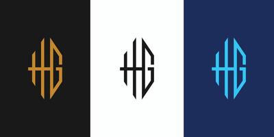 HG logo design is sophisticated and modern vector
