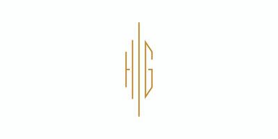 Simple and sophisticated letter HG initials logo design vector