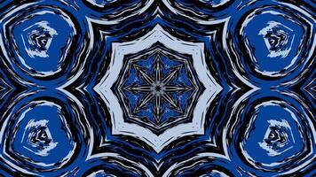 Psychedelic hypnotic digital kaleidoscopic motion background. Abstract blue fractal Animation. soft flower. video