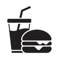 Fast Food Meal Icon with Drink and Burger vector