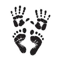 Hand and Foot Prints Simple and Elegant Design vector