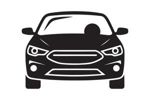 Modern Car Front View Silhouette Graphic vector