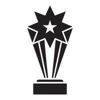 Simple Black and White Award Trophy Icon vector