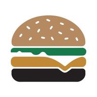 Simple graphic of a delicious-looking cheeseburger. vector