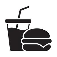 Fast Food Icon Soda and Hamburger vector