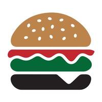 Simple and Colorful Icon of a Classic Hamburger vector