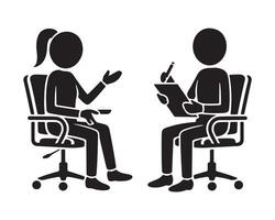 Business Interview Scene Woman and Interviewer in Office vector