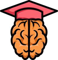 Brain and graduation cap icon, Business Mind Achievement Logo Symbol. vector
