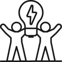 Light Bulb Team Icon Brainstorming Symbol. vector