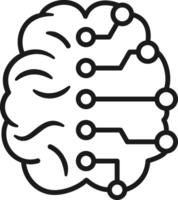 Artificial Brain Microchips icon vector