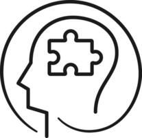 Brain Puzzle Solution Icon vector