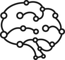 Neural Network Line in Brain Icon Head Circuit AI Tech vector