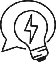 Bulb Talk and Lamp Icon, Idea Exchange Symbol. vector