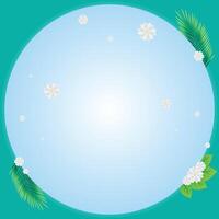 blue frame around with jasmine flowers illustration background design vector