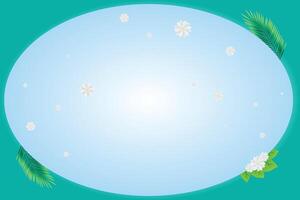 blue frame around with jasmine flowers illustration background design landscape vector