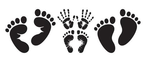 Baby Footprints and Handprints, a Simple Design vector