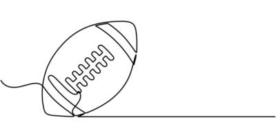One continuous line drawing American football sport ball concept One line draw graphic design vector
