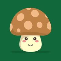smiling mushroom character in a kawaii style vector