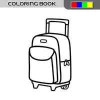 outline of a backpack for kids to color vector