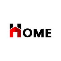 Simple Home logo with house icon isolated on white background vector