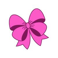 Pink bow clip art stock image isolated on background vector
