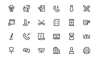 Modern Workplace Icons collection. Editable, Premium, Clean, Professional Icons for Office, Collaboration, Productivity, and Business Tools in Minimalist and Outline Styles. vector