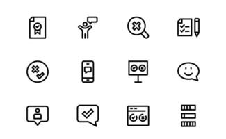 Premium Survey Icons set bundle. Clean, Editable Vectors for Market Research, Customer Feedback, and Polling Applications.