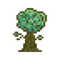 pixelated tree greenery nostalgic look vector