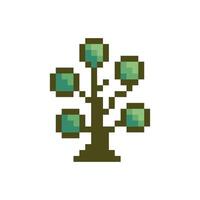 tree sprite retro pixel graphics vector