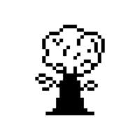 retro terrain foliage pixel style vector