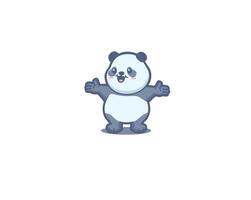 panda has a happy expression mascot vector