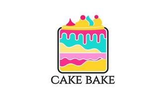 Decorative Colorful Cake Logo vector