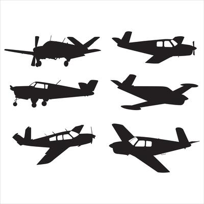 Beechcraft BE35, Beechcraft Baron Airplane Side, Beechcraft BE35 Silhouette