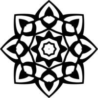 Black and White Art Circular Pattern in the Form of a Mandala Decorative Ornament in Ethnic Oriental Style. vector