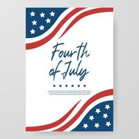 Fourth of July Poster with Wavy Flag Corners vector