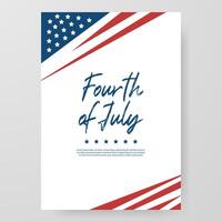 Minimalist Fourth of July Poster with Diagonal Flag vector