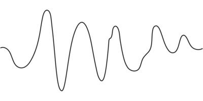 Continuous One line drawing of sound wave.Continuous linear sketch vector
