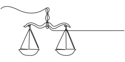 One continuous line drawing Human resources work balance equality thin line Icon vector