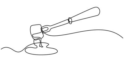 fondue Cheese Continuous Line Art Illustration,continuous One line Drawing vector
