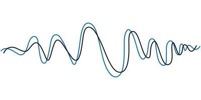 A sound wave continuous one line drawing vector