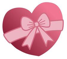 Pink heart with bow vector
