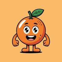 Cartoon Character with Smiling Face orange vector
