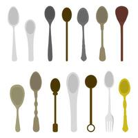 collection set of spoons with different shapes vector
