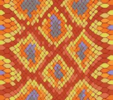 Snake skin bright yellow and red poisonous colors with blue specks. Reptile camouflage pattern for fabric design. Animal print, seamless python leather texture. Abstract background vector