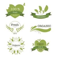 Set of organic labels and badges vector
